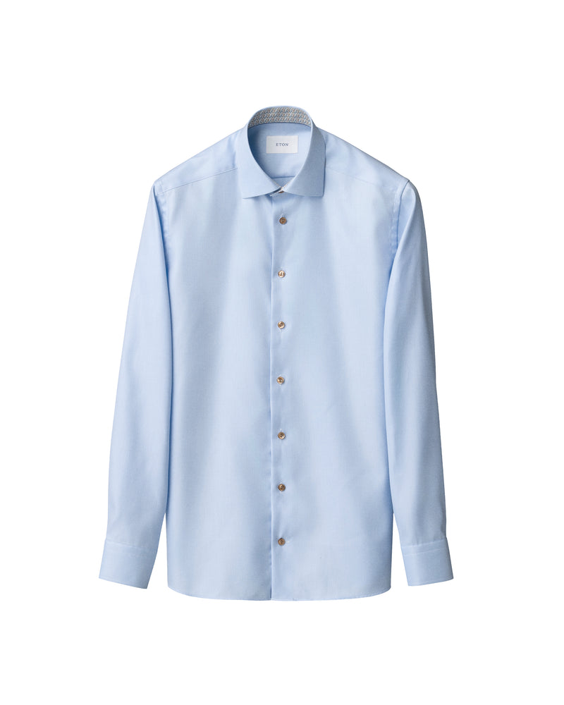 Eton Contemporary Fit Blue Fancy Twill Shirt