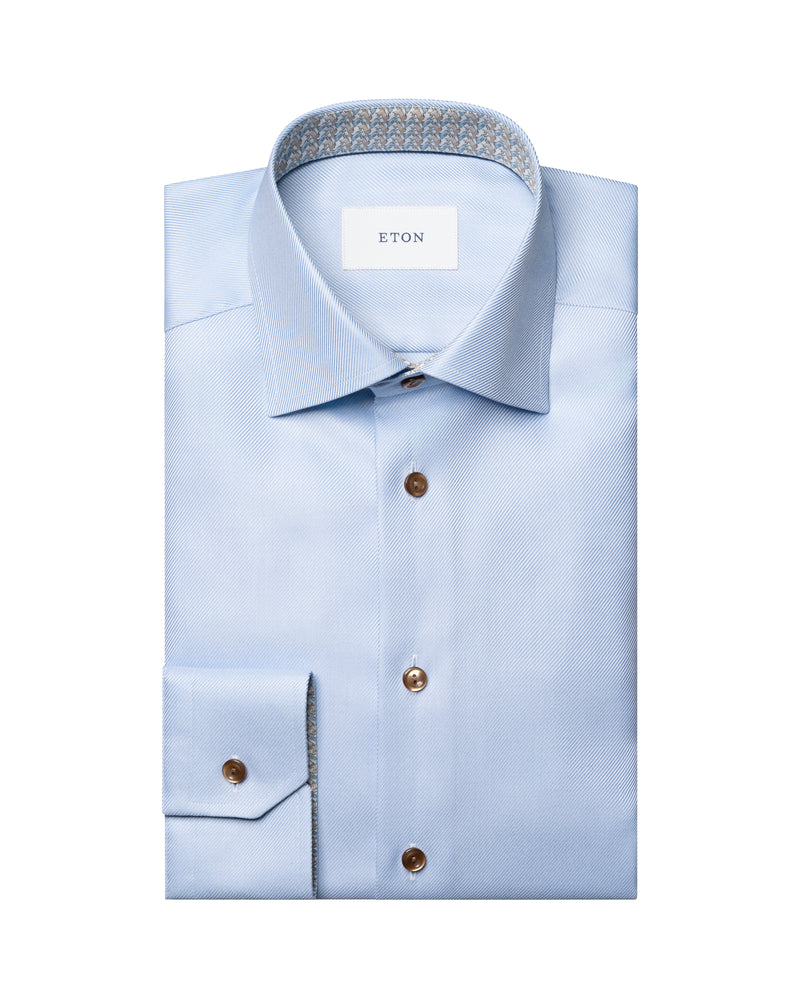 Eton Contemporary Fit Blue Fancy Twill Shirt