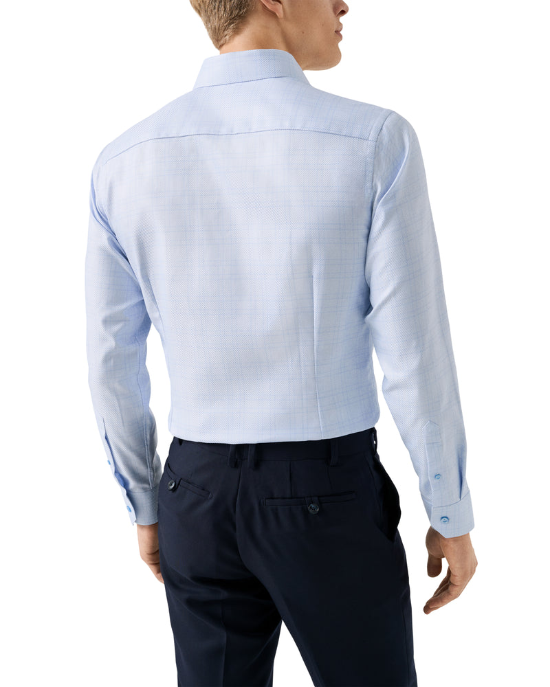 Eton Contemporary Fit King Twill Blue Check Shirt