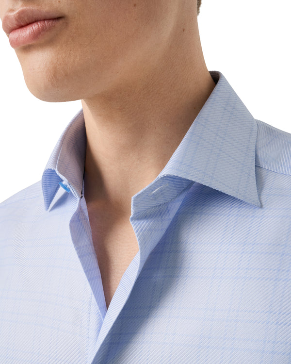 Eton Contemporary Fit King Twill Blue Check Shirt