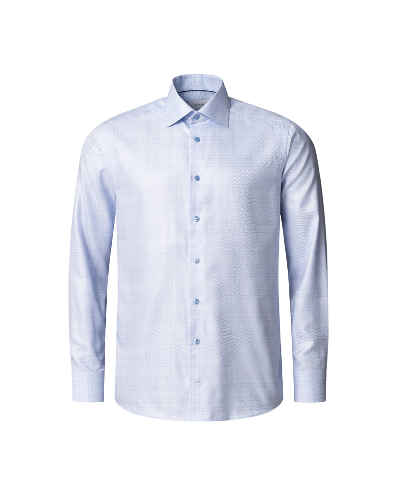 Eton Contemporary Fit King Twill Blue Check Shirt