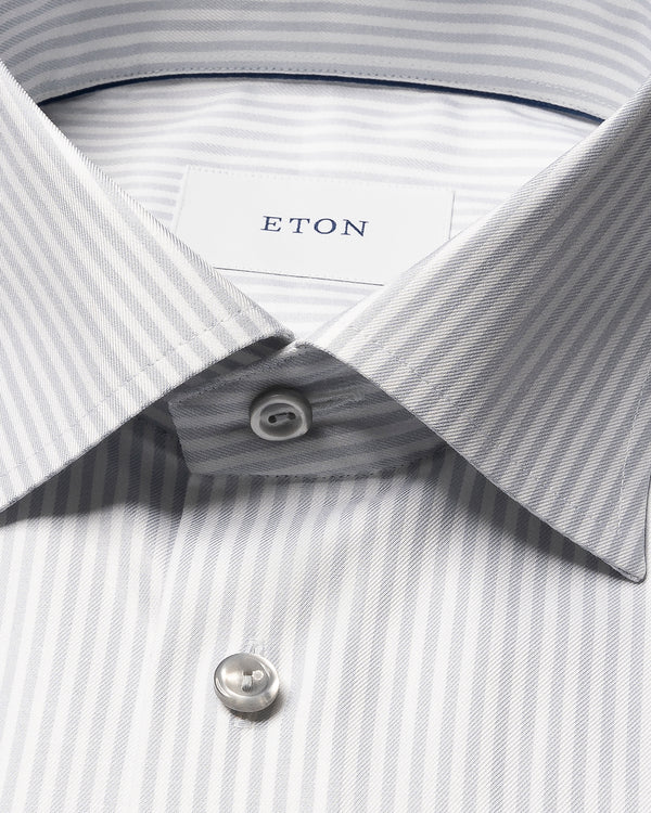 Eton Contemporary Fit Soft Grey Stripe Shirt