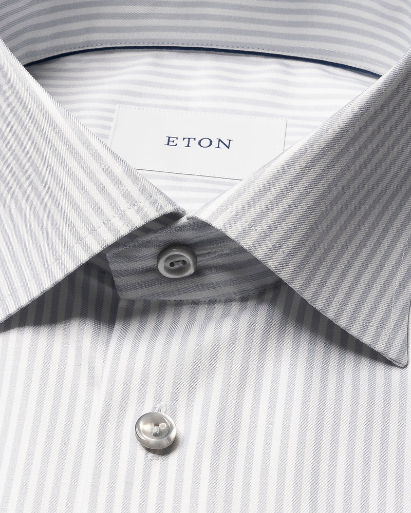 Eton Contemporary Fit Soft Grey Stripe Shirt