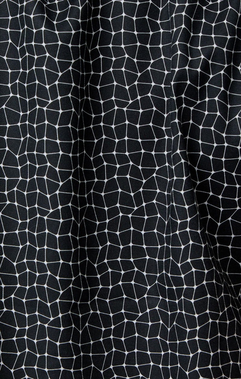Stone Rose Black Scale Pattern Stretch Short Sleeve Shirt