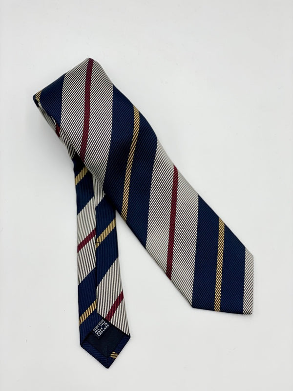 Drakes Navy Variated Stripe Tie