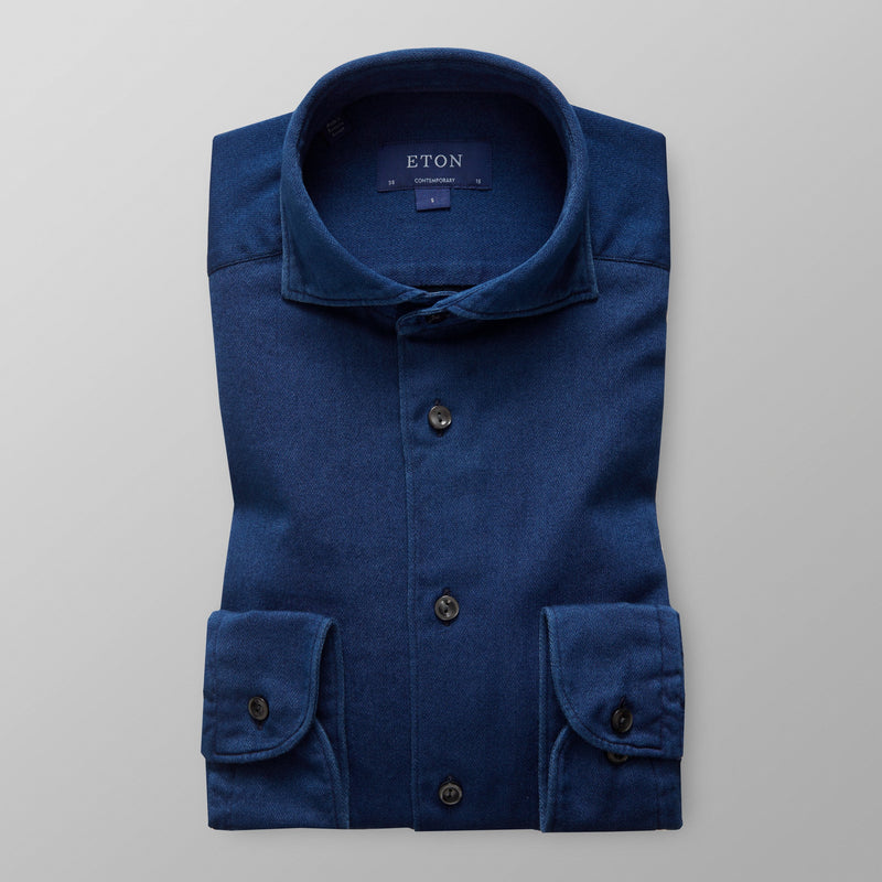 Eton Contemporary Fit Indigo Jersey Shirt