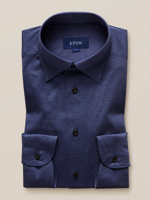 Eton Slim Fit Jersey Shirt Navy