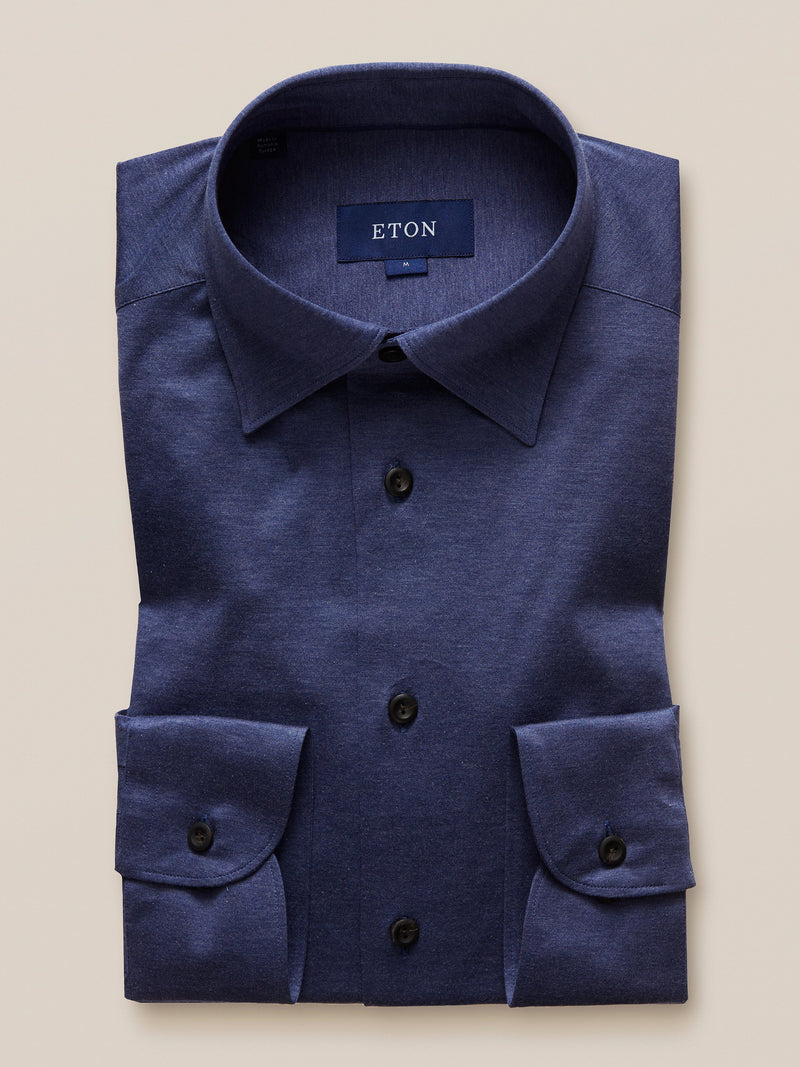 Eton Contemporary Fit Jersey Shirt Navy