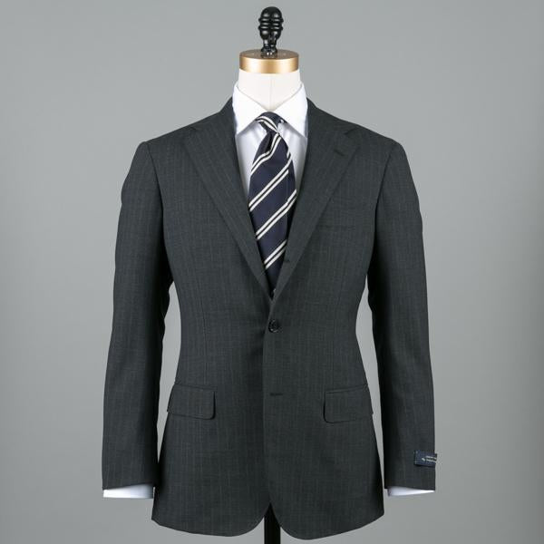 Ring Jacket CALM TWIST Wool Suit Grey Stripe