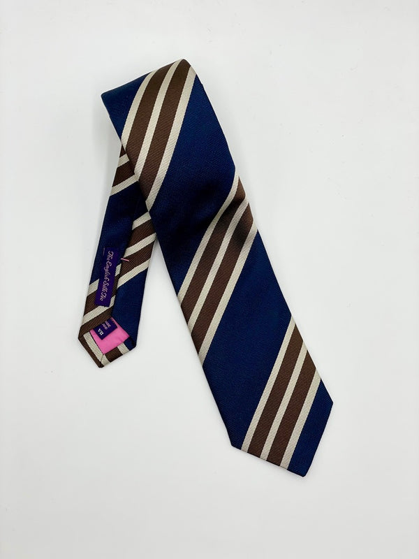 Seaward&Stearn Navy and Brown Rep Stripe Tie
