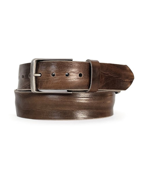 Brave Belts Otes Gold Buckle Chestnut Brown Belt