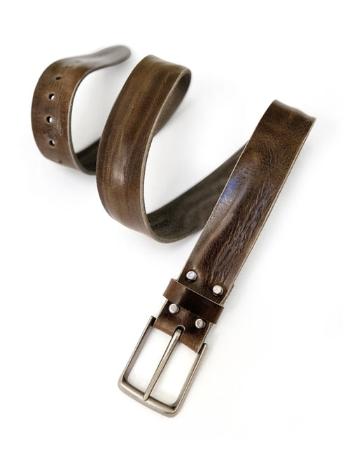Brave Belts Otes Gold Buckle Chestnut Brown Belt