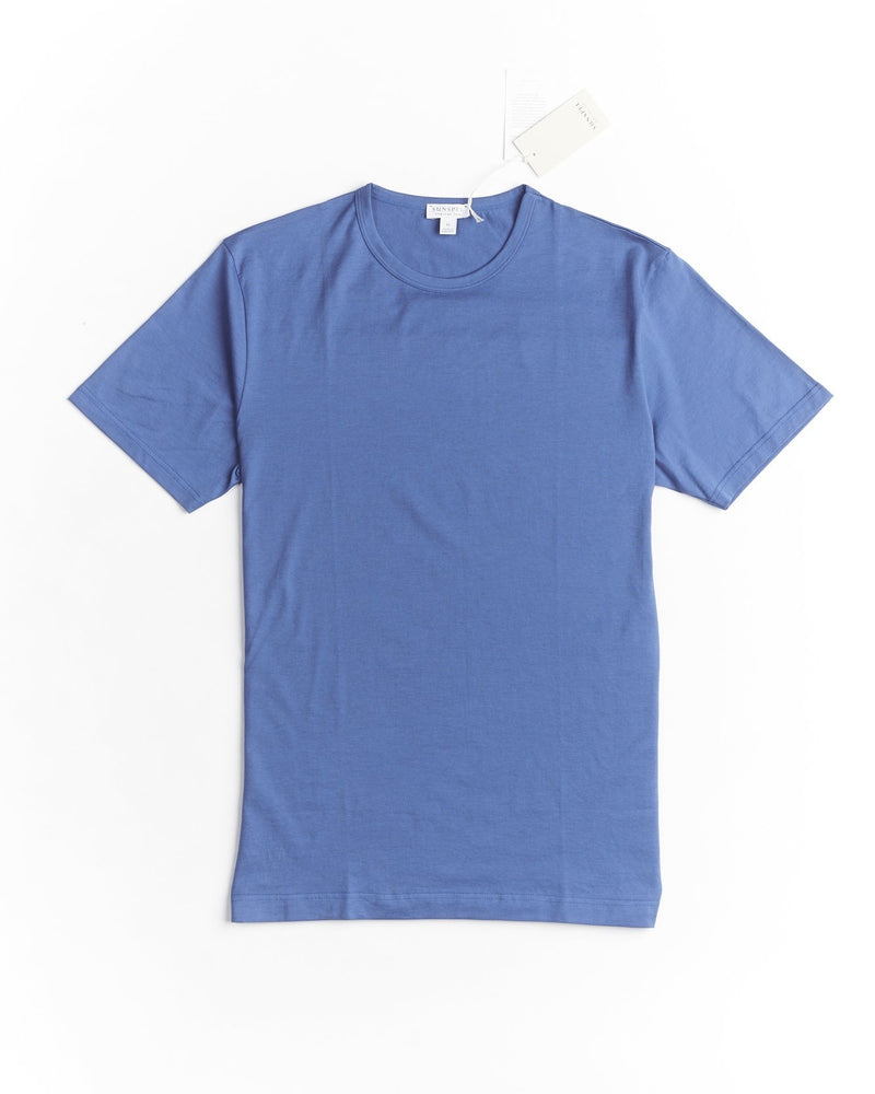 Sunspel Pima Cotton T-Shirt French Blue