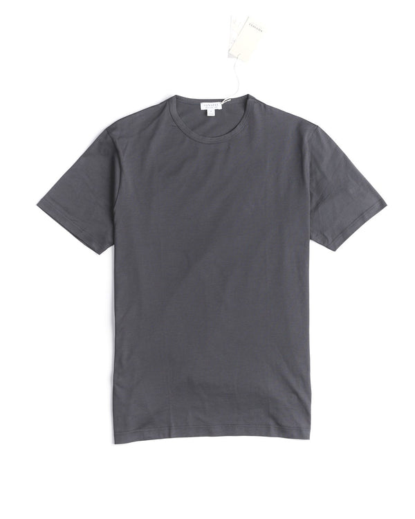 Sunspel Pima Cotton T-Shirt Charcoal