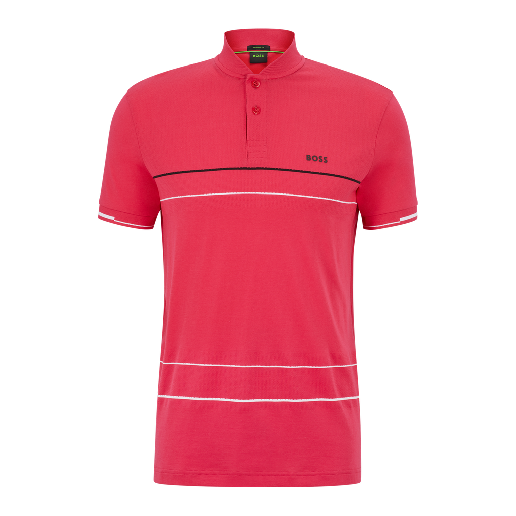 Hugo Boss Pariq Henley Pink Polo Newman s Menswear
