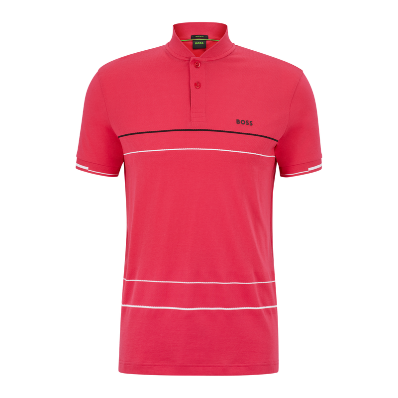 Hugo Boss Pariq Henley Pink Polo Newman s Menswear