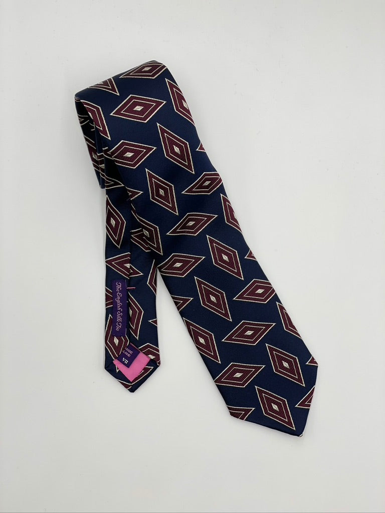 Seaward&Stearn Navy Diamond Pattern Tie