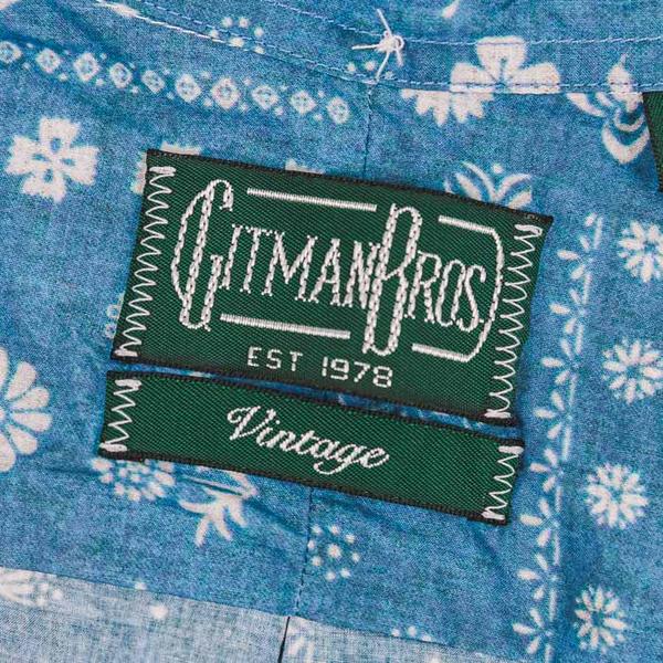 Gitman Vintage Blue Indigo Bandana Sport Sleeve