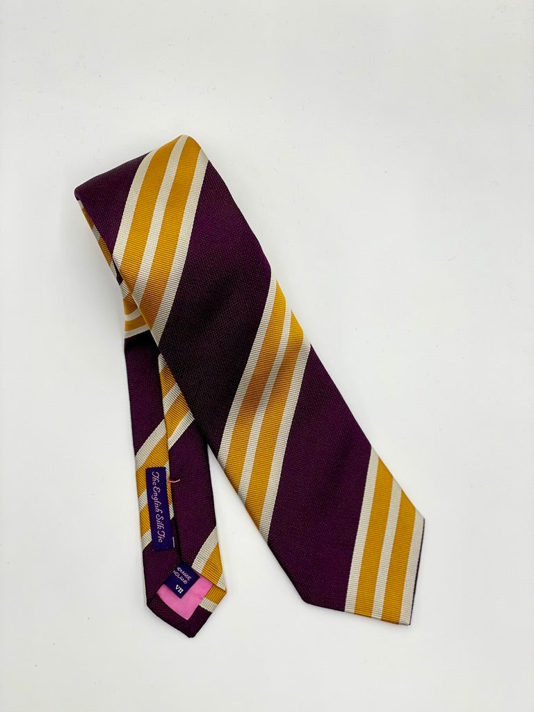 Seaward&Stearn Burgundy Stripe Tie