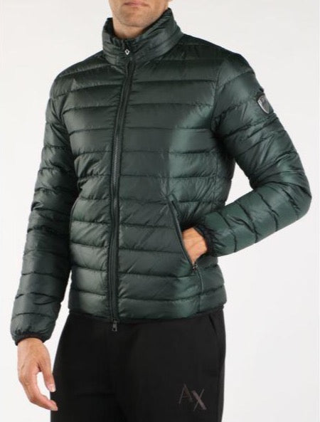EA7 quilted down puffer jacket dark green
