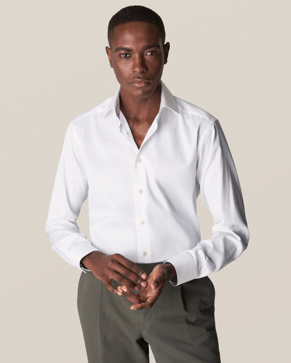 Eton White Signature Twill Shirt – Contrast Details