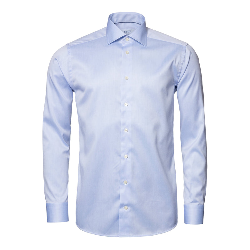 Eton Signature Twill Blue Dress Shirt Contemporary Fit