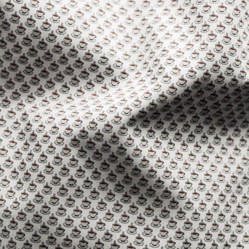 Eton Signature Twill Contemporary Fit Espresso Micro Print Shirt