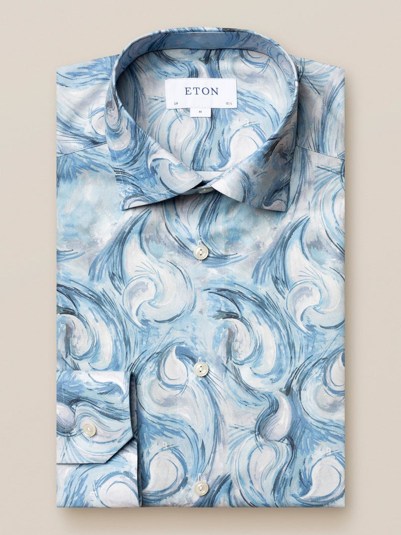 Eton Sky Feathers Contemporary Fit Sport Shirt