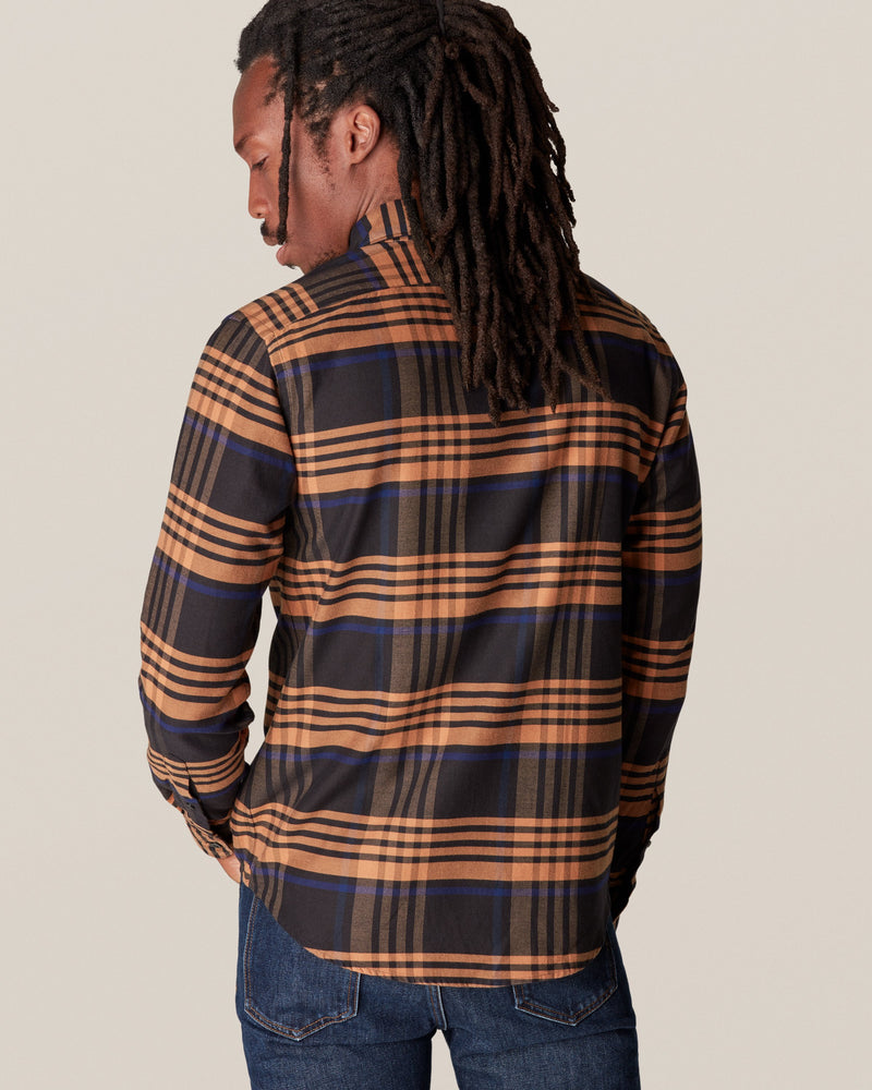 Eton Bold Plaid Cotton–Tencel™ Flannel Shirt