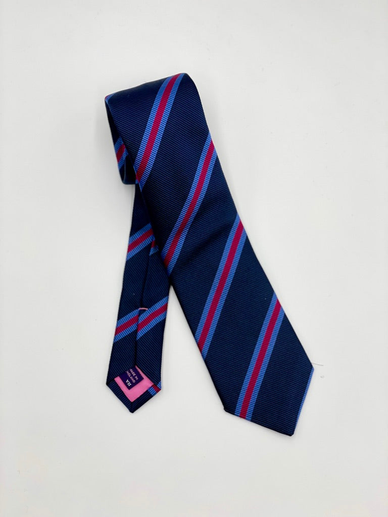 Seaward&Stearn Navy Rep Stripe Tie