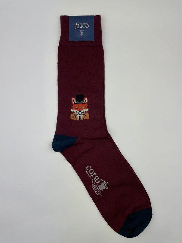 Corgi Gentleman Fox Cotton Sock