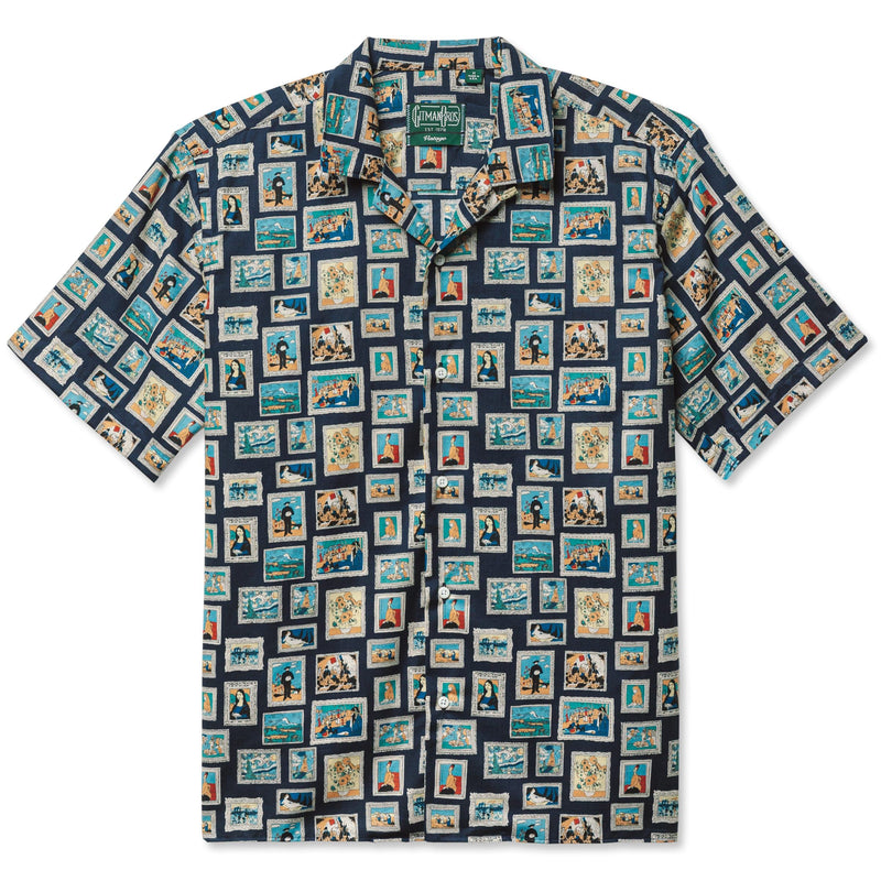 Gitman Vintage Art Gallery Print Camp Collar Shirt