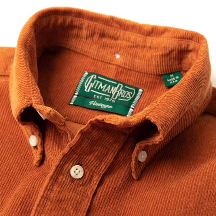 Gitman Vintage Pumpkin Heavy Corduroy Long Sleeve Shirt