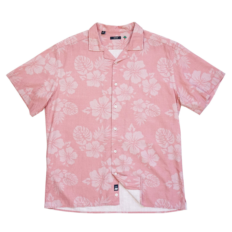 Benson Pink Floral Pattern Camp Collar Shirt