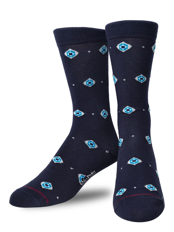 Cole and Parker Navy Geometric Socks
