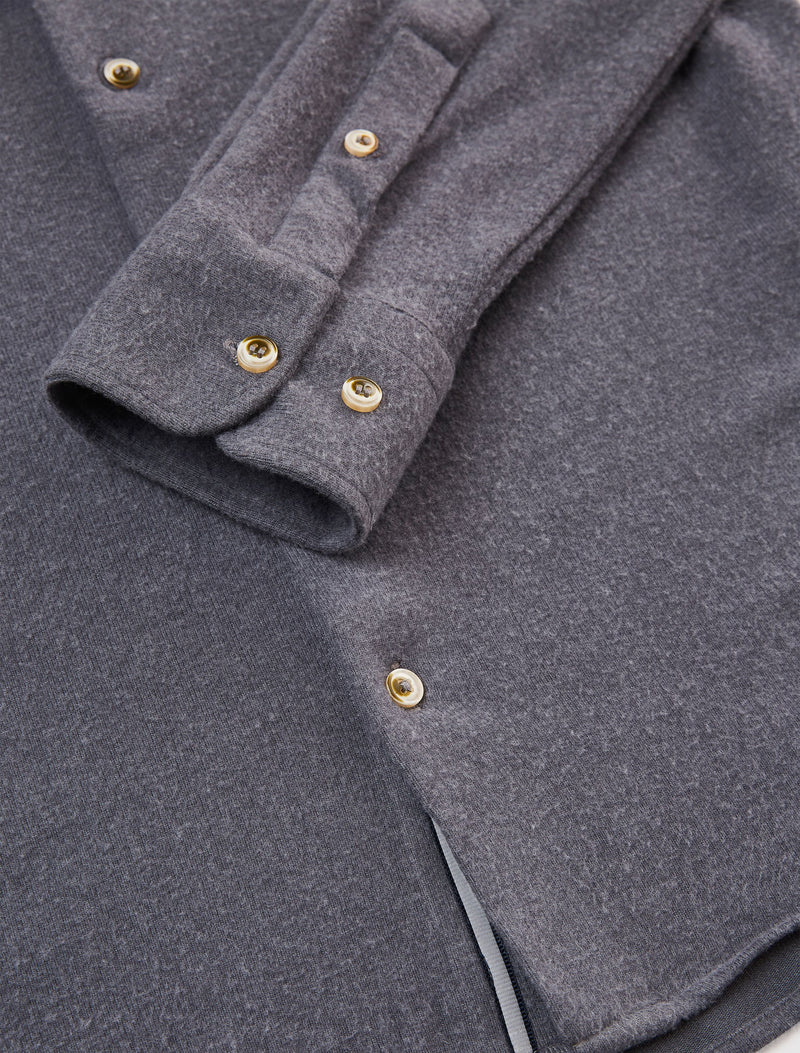 Stone Rose Grey T-Series Solid Jersey Fleece Long Sleeve Shirt