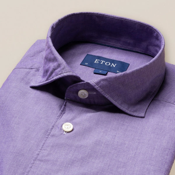 Eton Contemporary Lightweight Twill Shirt Grape