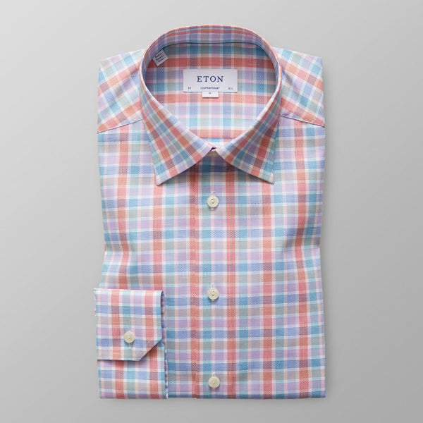 Eton Contemporary Fit Pastel Check Shirt