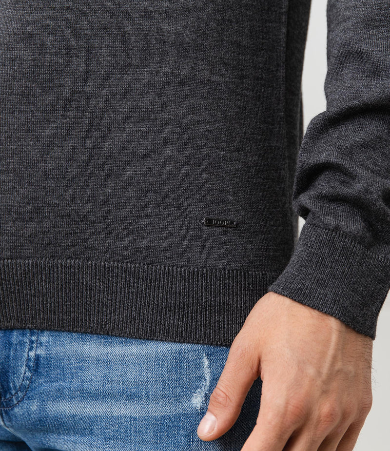 Joop Dario 1/4 Zip Merino Wool Sweater Charcoal