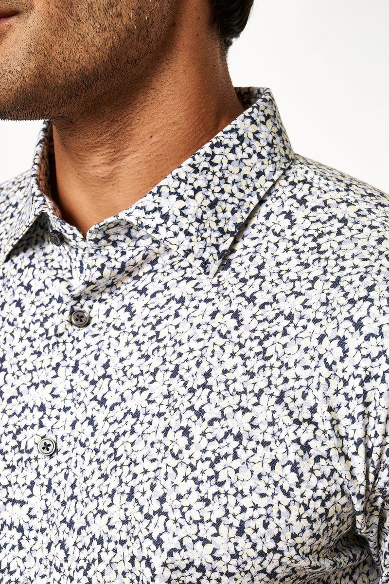 Desoto Green Floral Jersey Stretch Short Sleeve Shirt