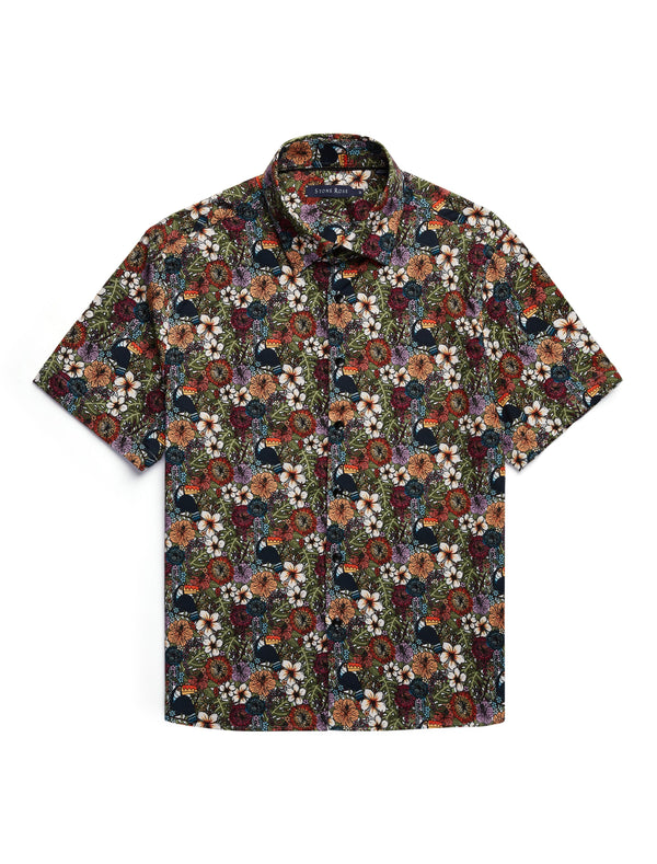 Stone Rose Jungle Floral Short Sleeve Shirt