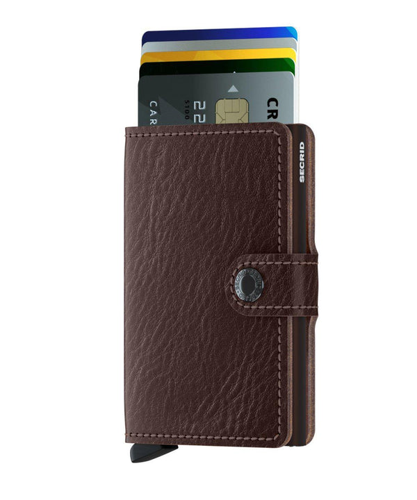 Secrid Mini Wallet Vegetable Tanned Leather Espresso Brown